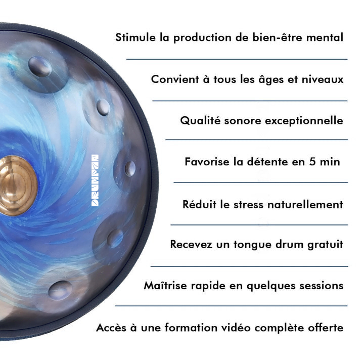 Handpan 17 notes doré - Ré mineur