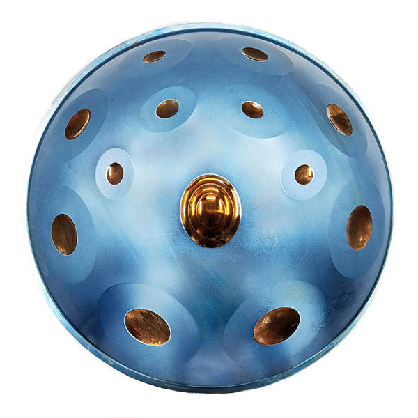 Handpan 13 notes bleu doré - Ré mineur