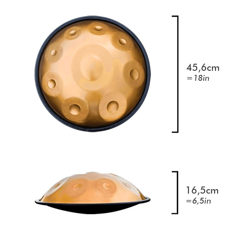 Handpan 9 notes doré - Sol mineur - Pandrum